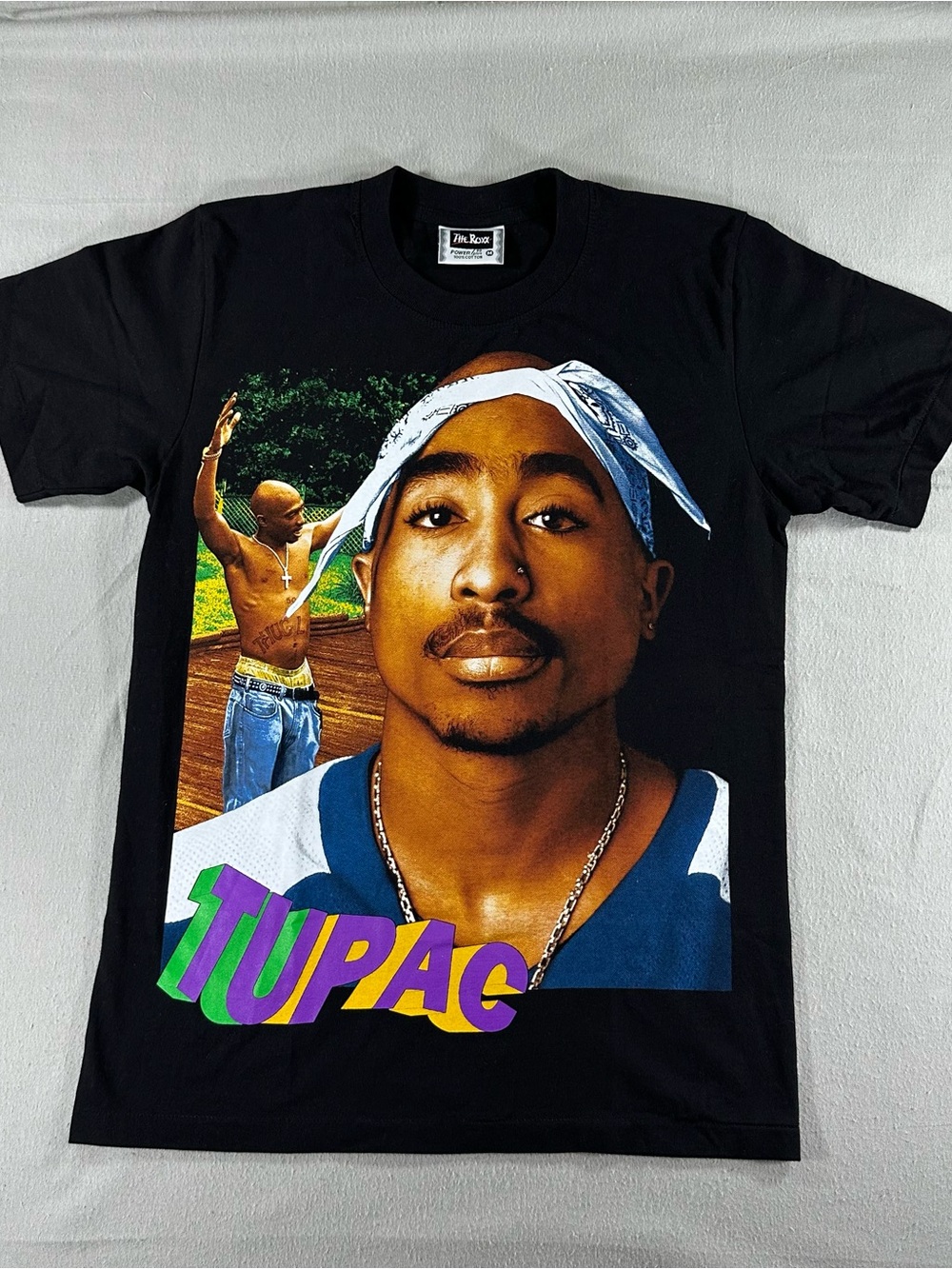 The Roxx Men’s Tupac 2pac Double Sided Graphic T-Shirt Black Size M